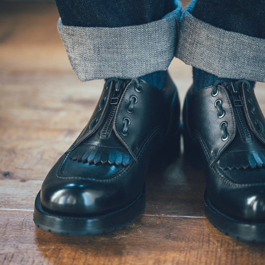 C-7062 U-MOCHA ZIPPER UNIT SHOES BL