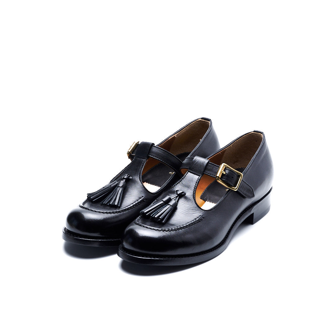 PC-5082 TASSEL T-STRAP SHOES BL