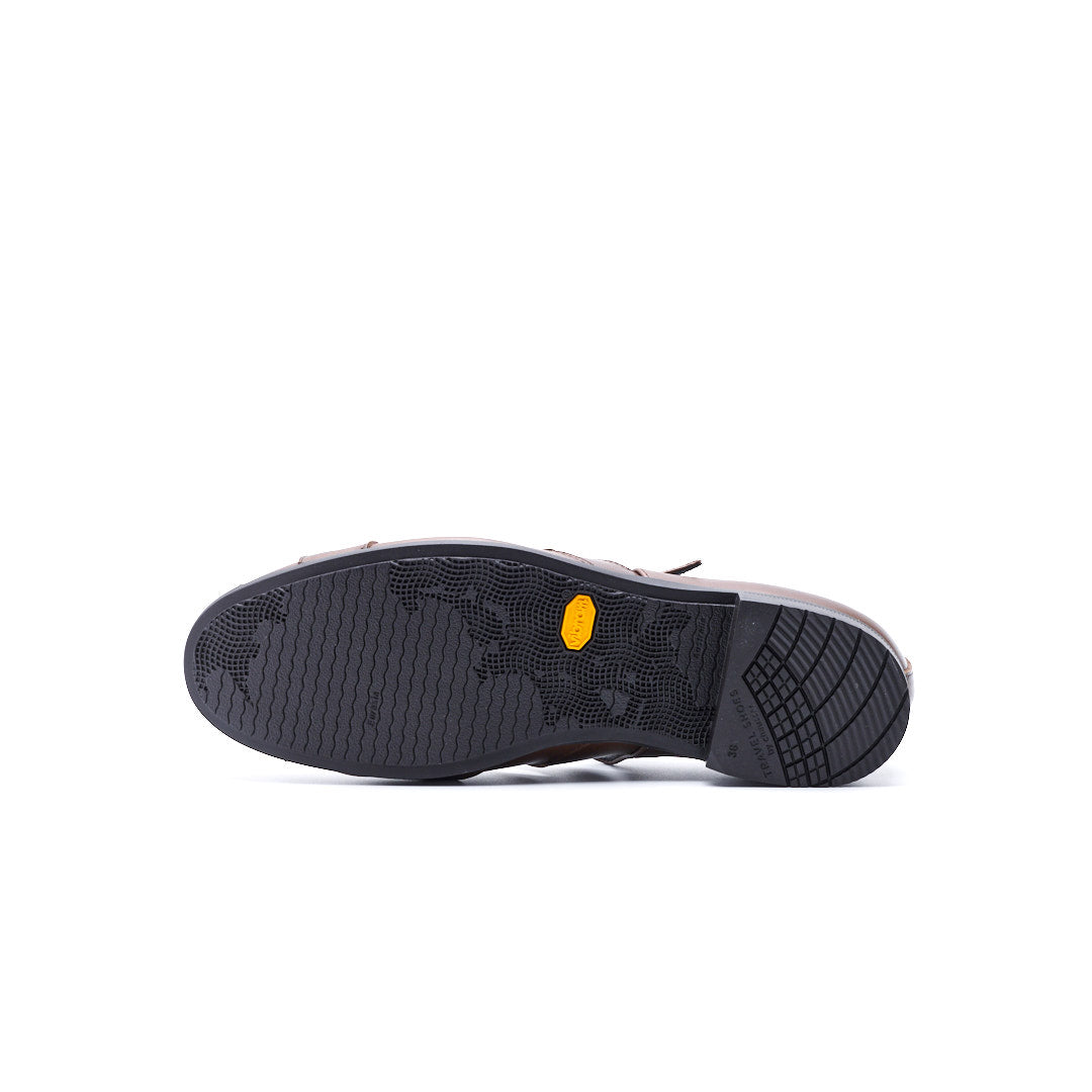 TR-029 WOVEN LEATHER STRAP SHOES DBR