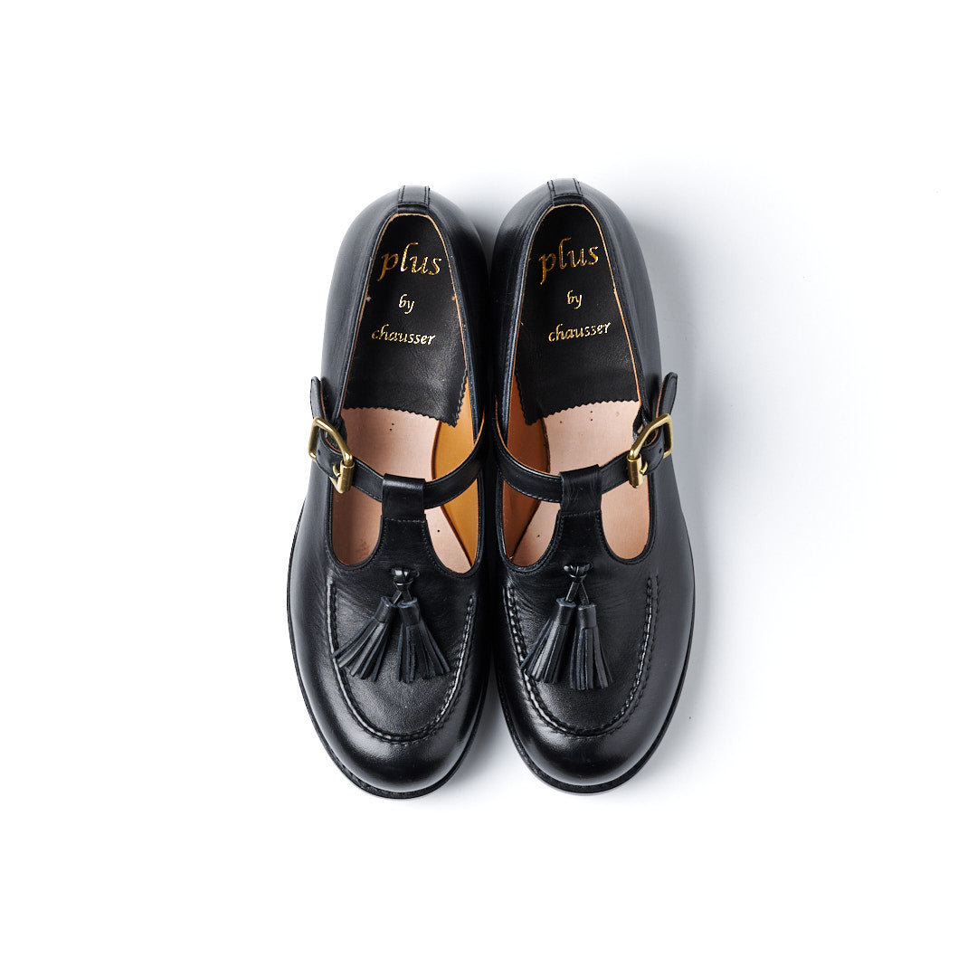 PC-5082 TASSEL T-STRAP SHOES BL