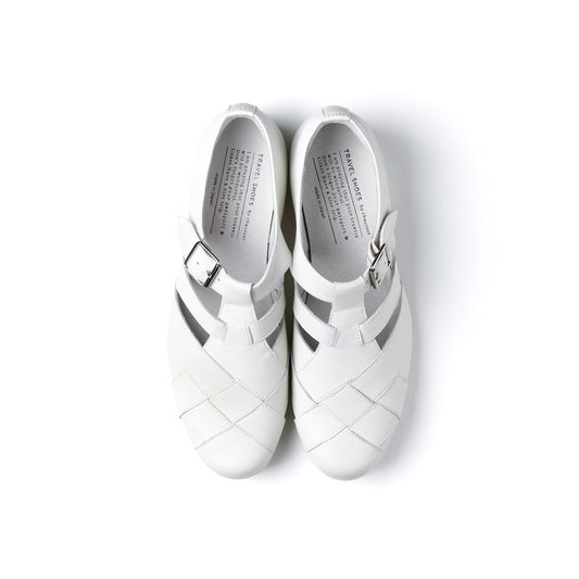 TR-029 WOVEN LEATHER STRAP SHOES WH