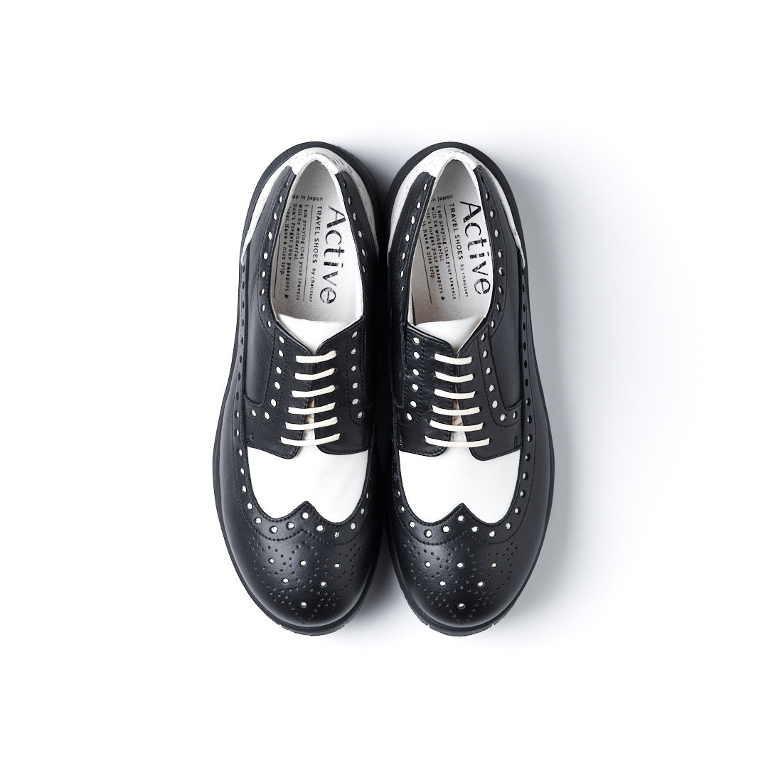 TRA-027 WING TIP SHOES BL/WHC