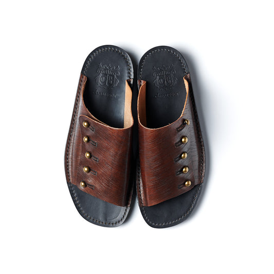 C-7050GA BUTTON SANDALS DBR