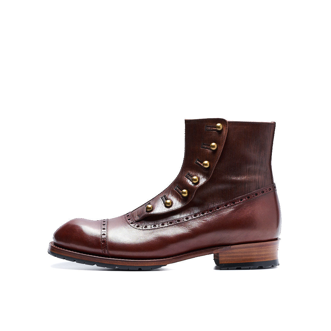 【受注オーダー/納期:2026年3月下旬】C-7063GA BUTTON BOOTS DBR