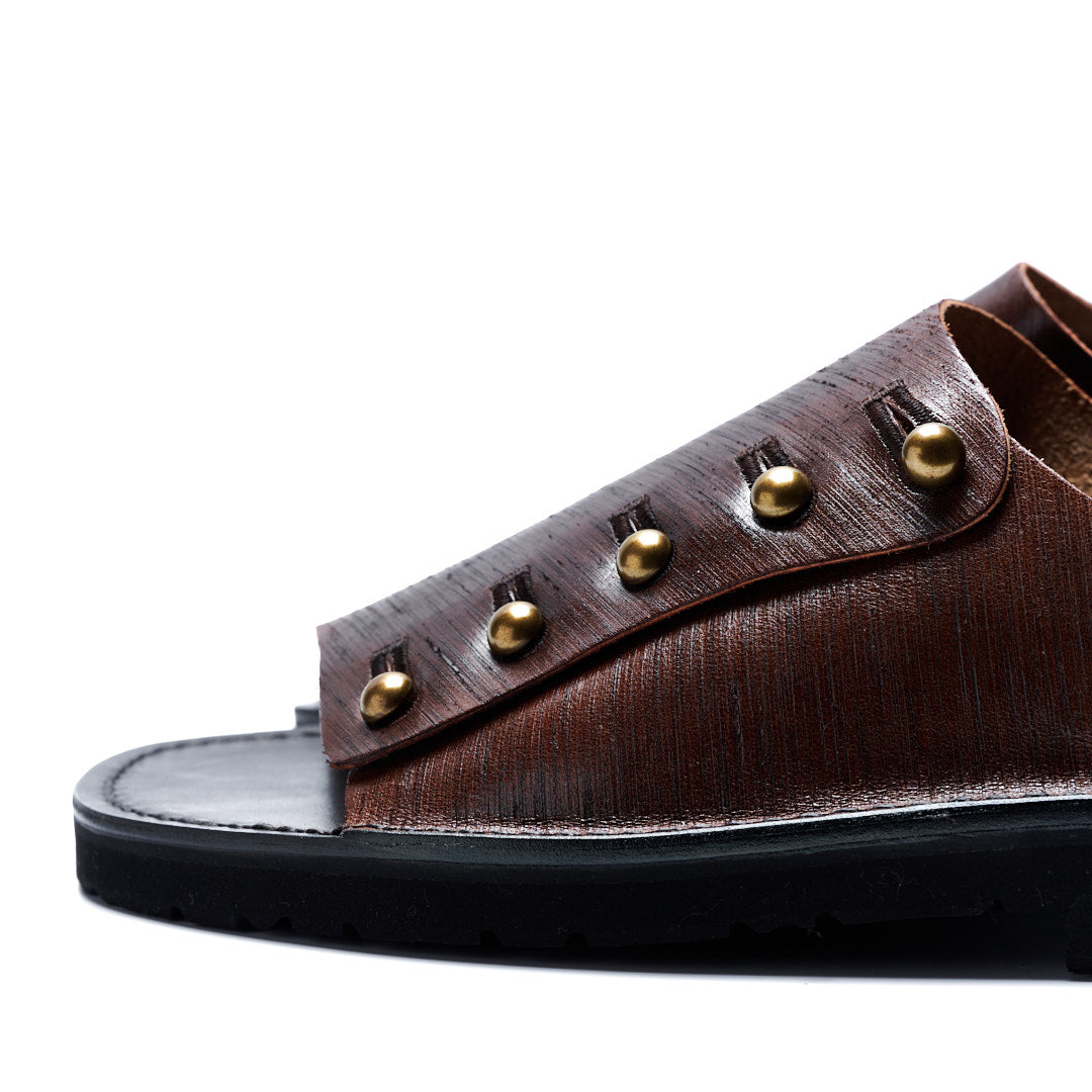 【受注オーダー/納期:2026年3月下旬】C-7050GA BUTTON SANDALS DBR