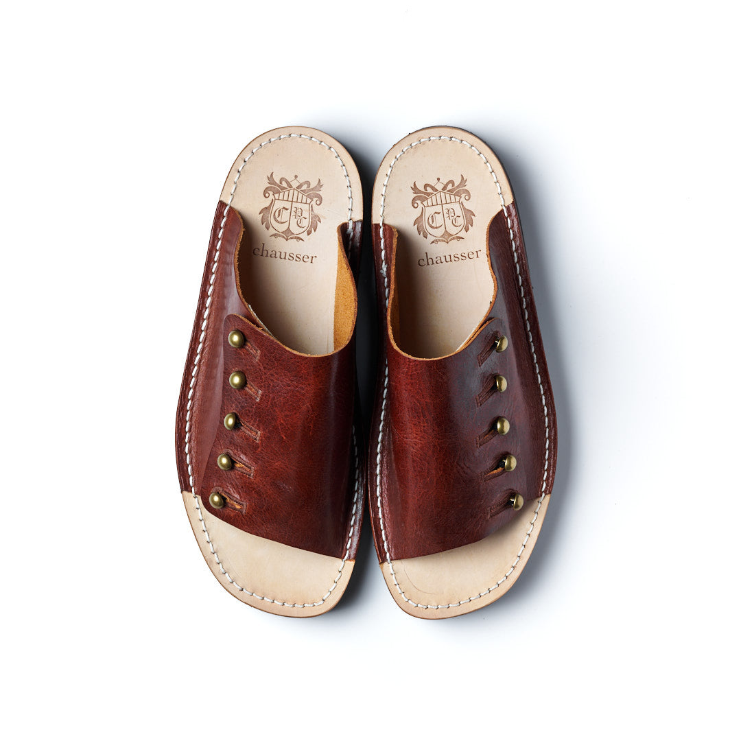 【受注オーダー/納期:2026年3月下旬】C-7050PU BUTTON SANDALS BR
