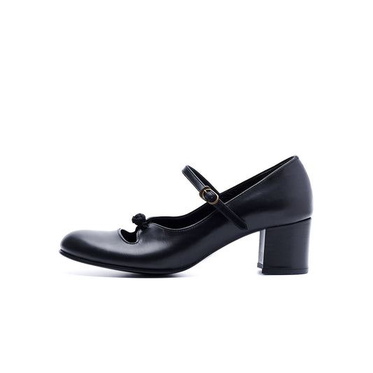 C-2371 CHINA BUTTON STRAP PUMPS BL