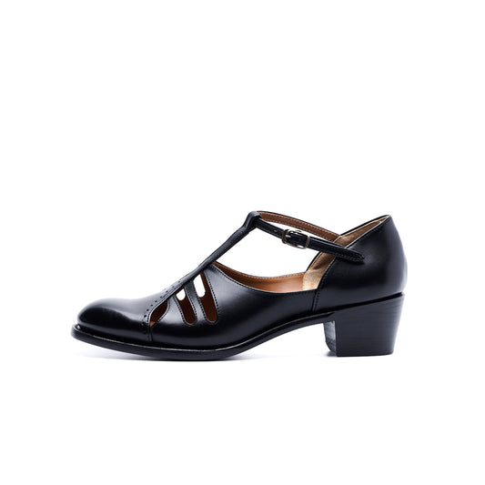 PC-5085 T-STRAP HEELS BL