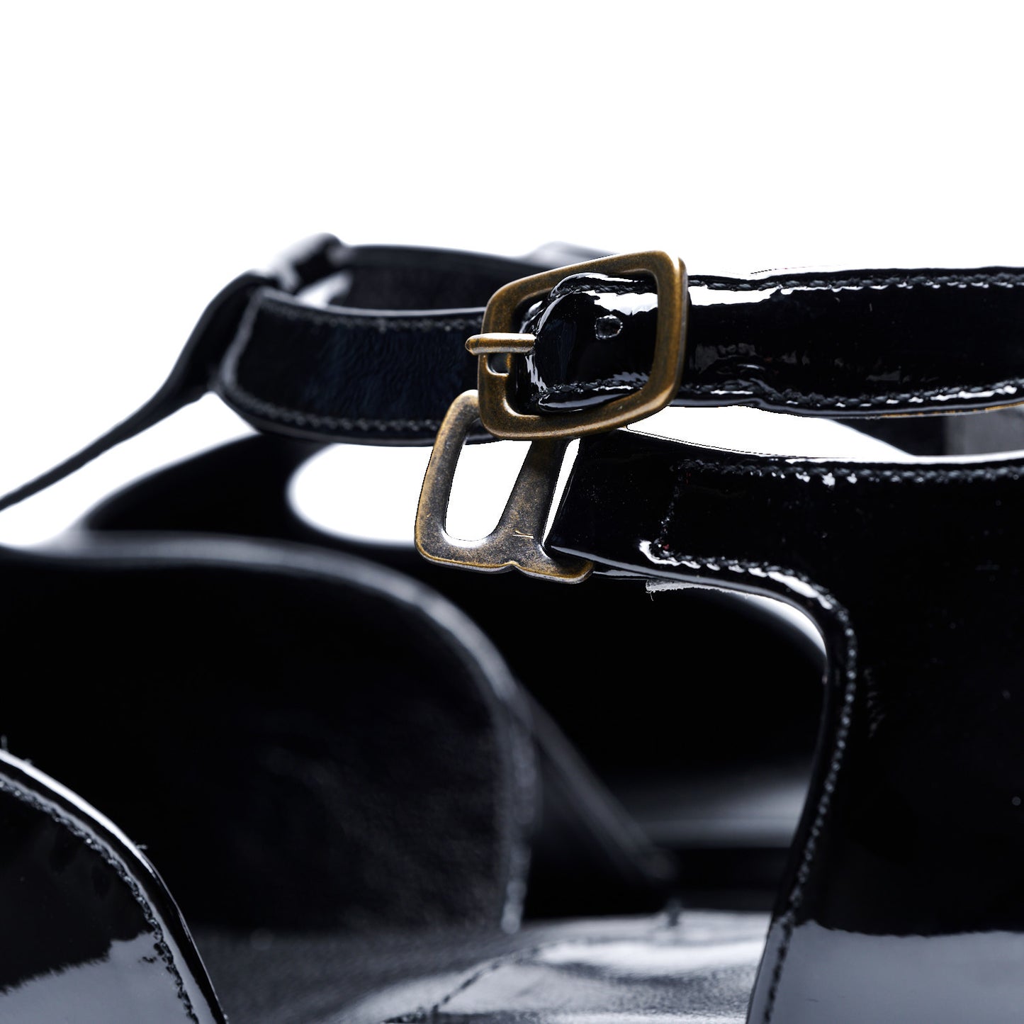 C-2350 OPEN VAMP FLAT SHOES BL