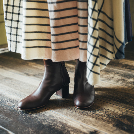 C-2367　TWO-TONE SIDE-ZIP BOOTS DBR