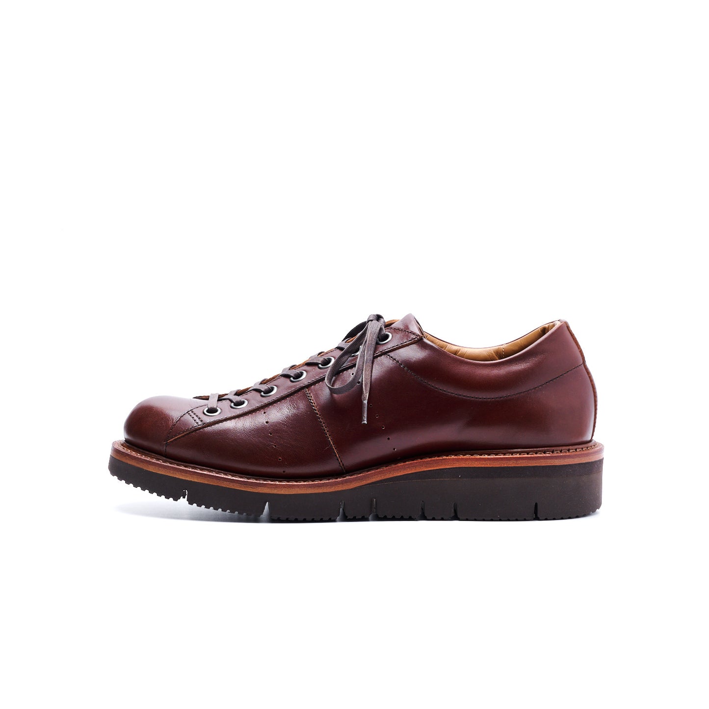 【10月中旬入荷予定】SU-112　LEATHER LOW-CUT SNEAKERS DBR