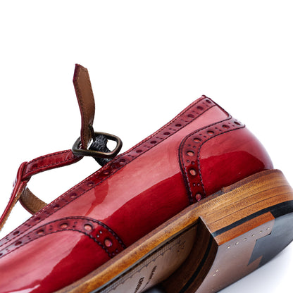 【10月中旬入荷予定】PC-5042　T-STRAP WINGTIP SHOES RDE