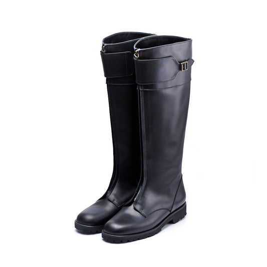 C-2348　FRONT-ZIP LONG BOOTS BL