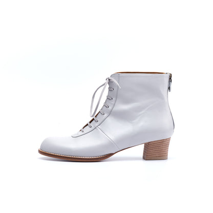 C-2344　BACK-ZIP LACE-UP HEEL BOOTS LGY
