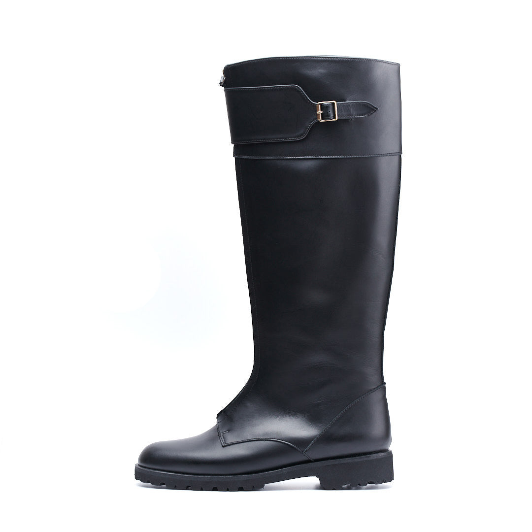 C-2348　FRONT-ZIP LONG BOOTS BL