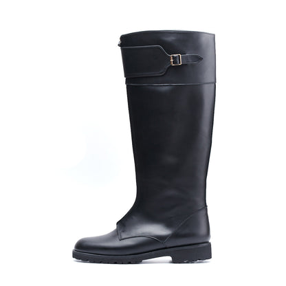 C-2348　FRONT-ZIP LONG BOOTS BL