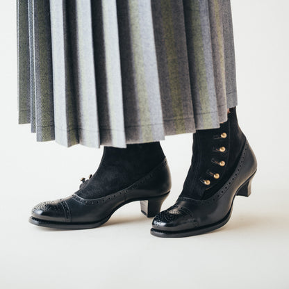 PC-5053　BUTTON HEEL BOOTS BL/BLS