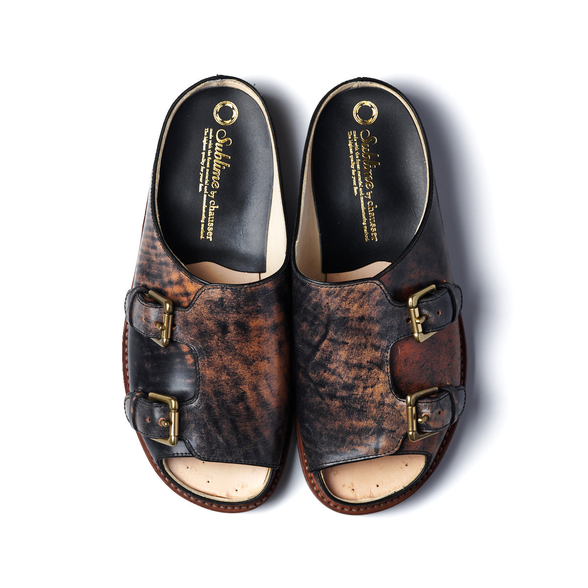 【受注生産】SU-105E　CORDOVAN DOUBLE MONK SANDALS RC-BL　※数量限定