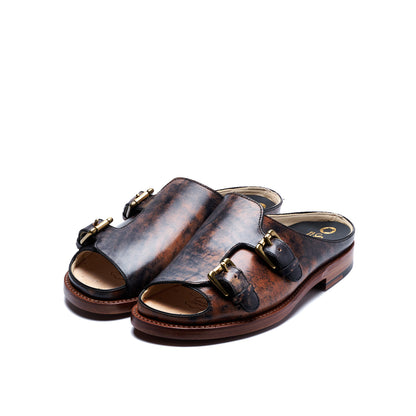 【受注生産】SU-105E　CORDOVAN DOUBLE MONK SANDALS RC-BL　※数量限定