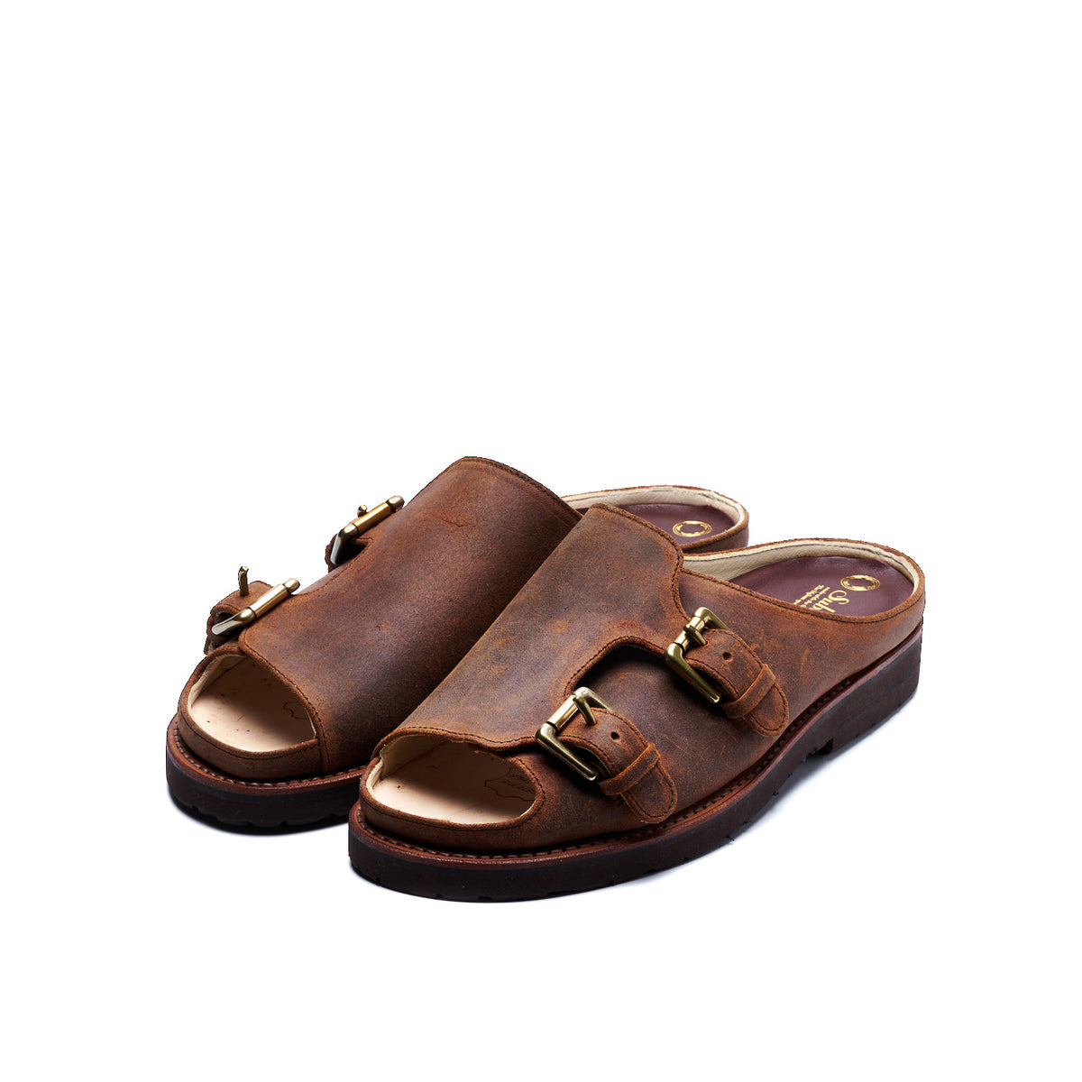 SU-105C CORDOVAN DOUBLE MONK SANDALS BGD
