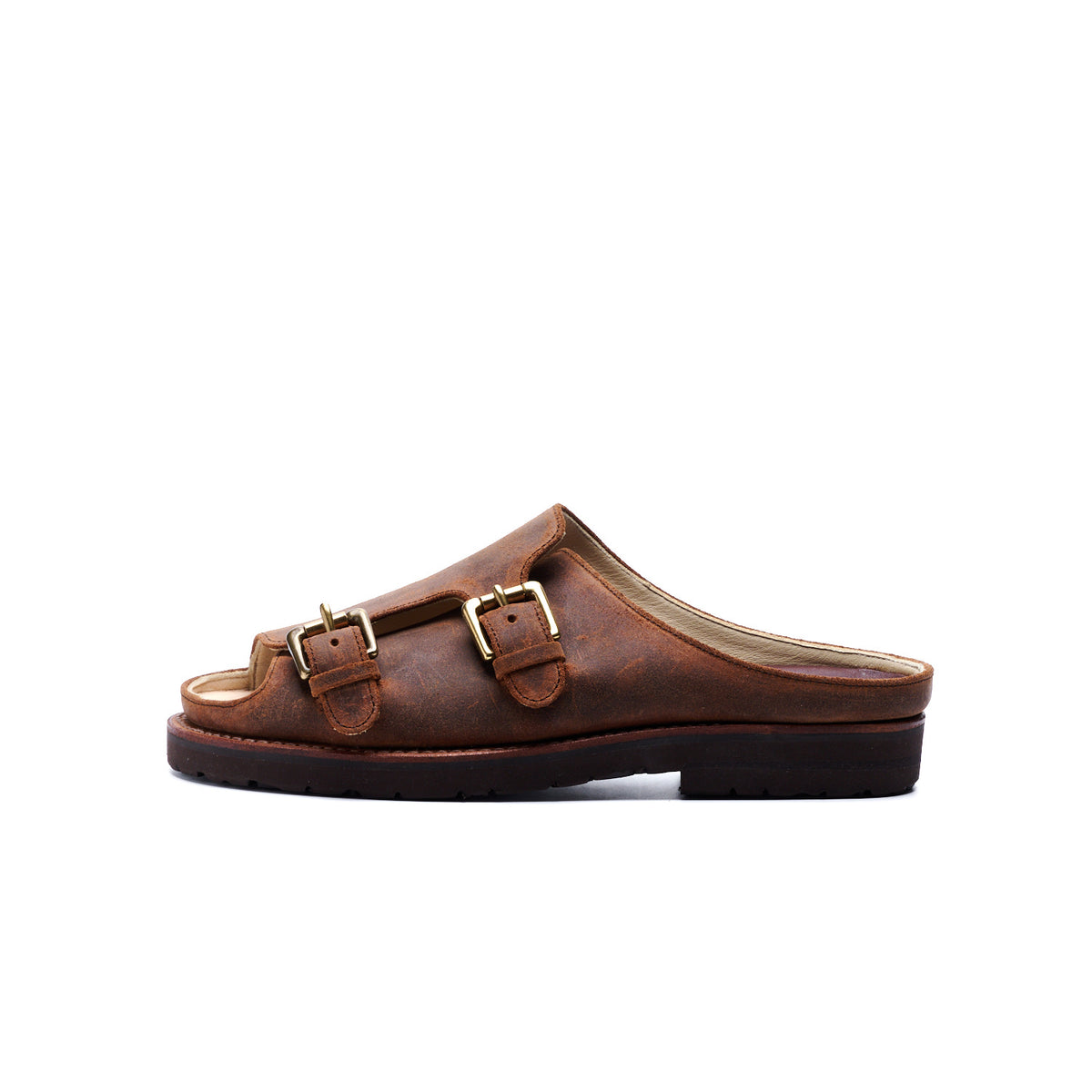 SU-105C CORDOVAN DOUBLE MONK SANDALS BGD