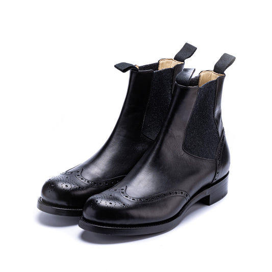 SU-108　WINGTIP SIDE-GORE BOOTS BL