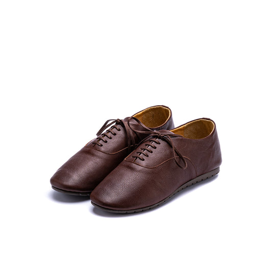 CT-02　LACE-UP FLAT SHOES DBR