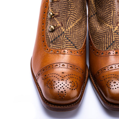 PC-5053TW　BUTTON HEEL BOOTS BR/BRTW