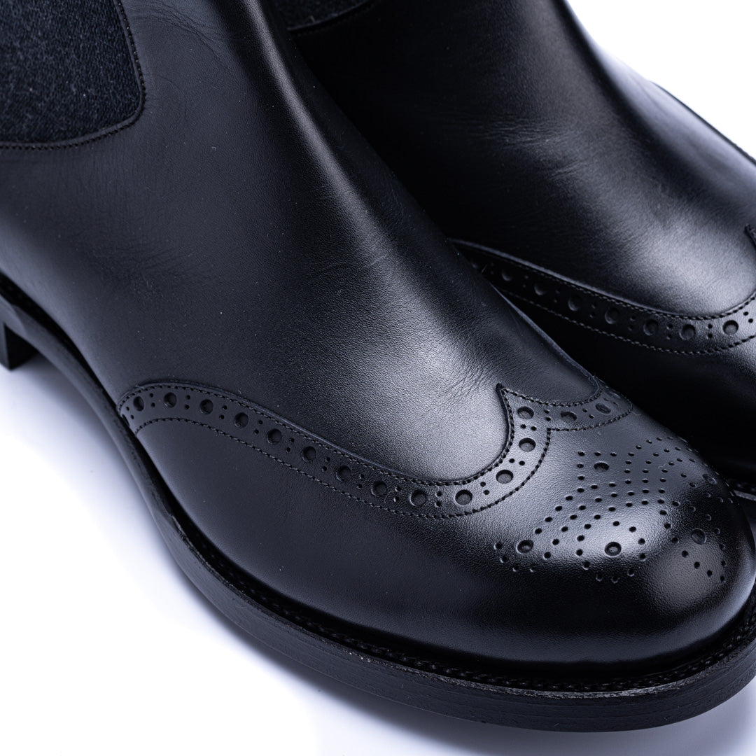 SU-108　WINGTIP SIDE-GORE BOOTS BL