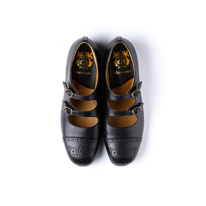 C-2290　DOUBLE STRAP SHOES BL