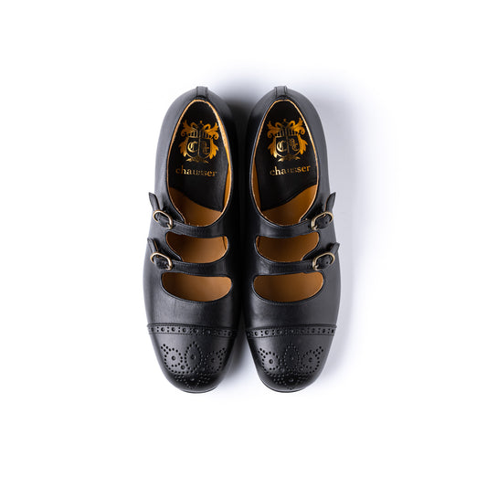 C-2290　DOUBLE STRAP SHOES BL