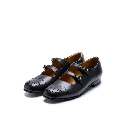 C-2290　DOUBLE STRAP SHOES BL