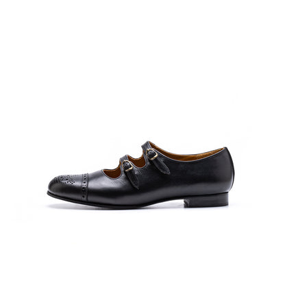 C-2290　DOUBLE STRAP SHOES BL