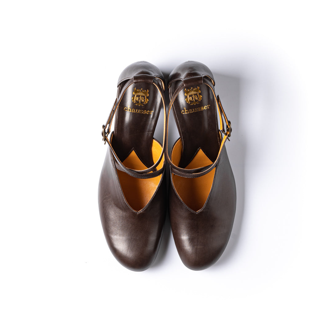 C-2334　CROSS STRAP PUMPS DBR