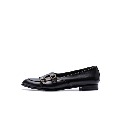 C-2335　DOUBLE MONK SLIP-ON SHOES BL