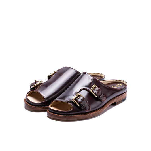 SU-105C　CORDOVAN DOUBLE MONK SANDALS BGD