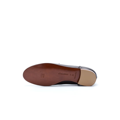 C-2350 OPEN VAMP FLAT SHOES DBR