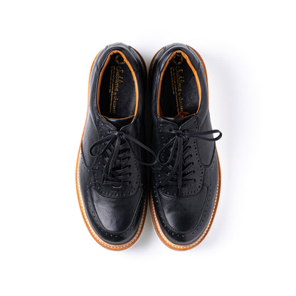 SU-107　LEATHER SNEAKERS BL/WHヌメ