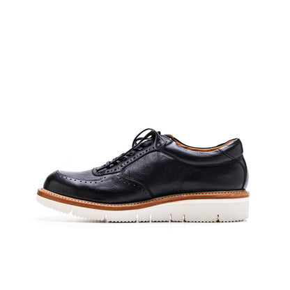 SU-107　LEATHER SNEAKERS BL/WHヌメ