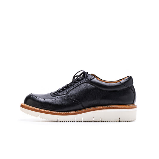 SU-107　LEATHER SNEAKERS BL/WHヌメ