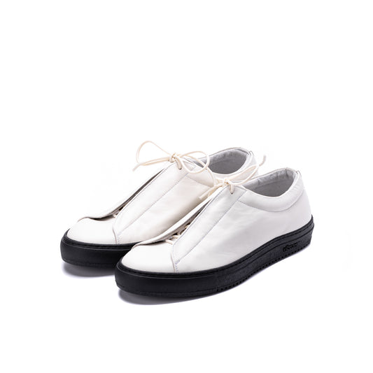 TR-013　LEATHER LOW-CUT SNEAKERS WH/BL