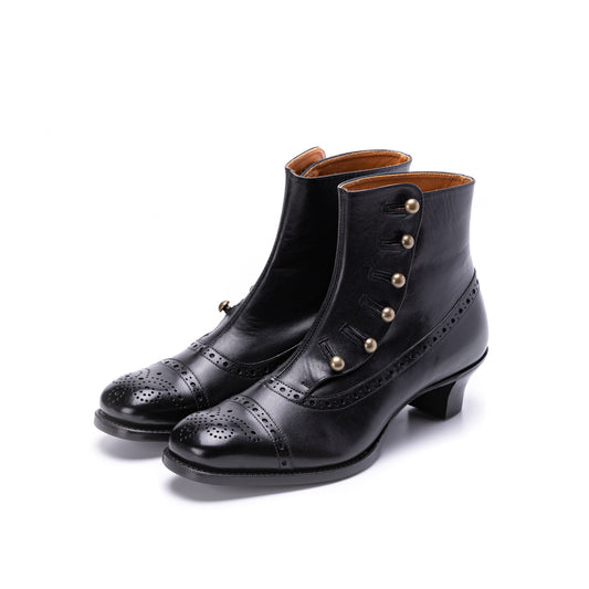 PC-5053　BUTTON HEEL BOOTS BL