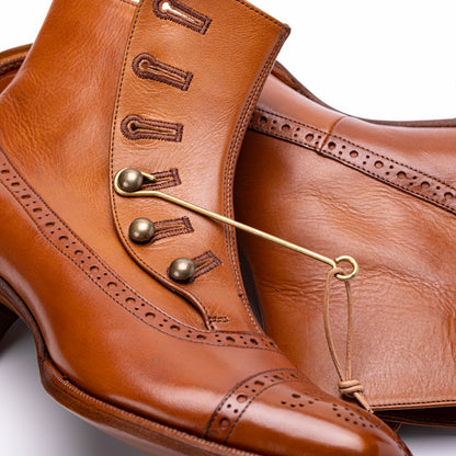 PC-5053　BUTTON HEEL BOOTS BR