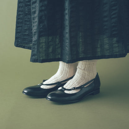C-2350　OPEN VAMP FLAT SHOES BL