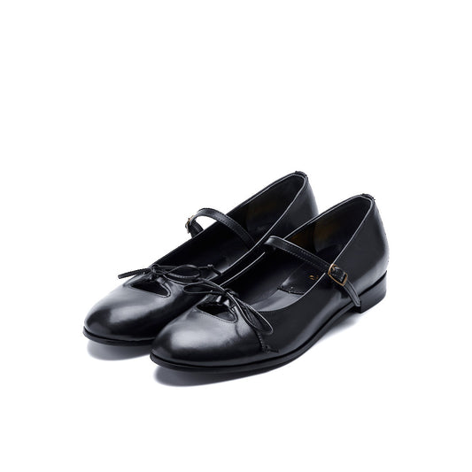 C-2369　RIBBON & STRAP FLAT SHOES BL