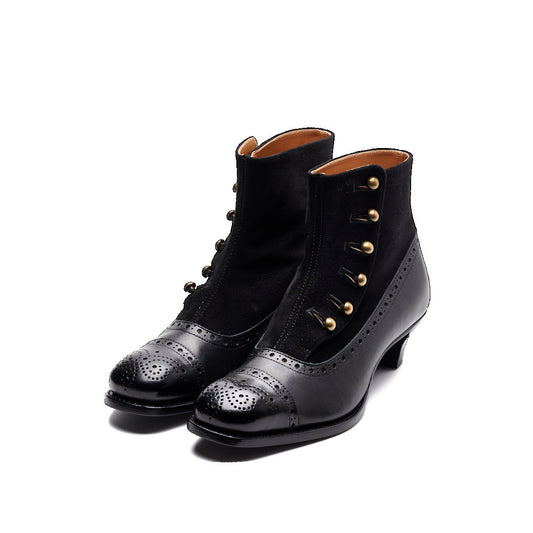 PC-5053　BUTTON HEEL BOOTS BL/BLS