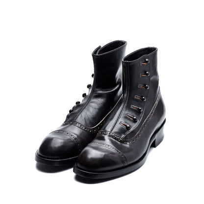 【受注オーダー／納期：2026年3月下旬】C-7039C　BUTTON BOOTS CORDOVAN GY/C