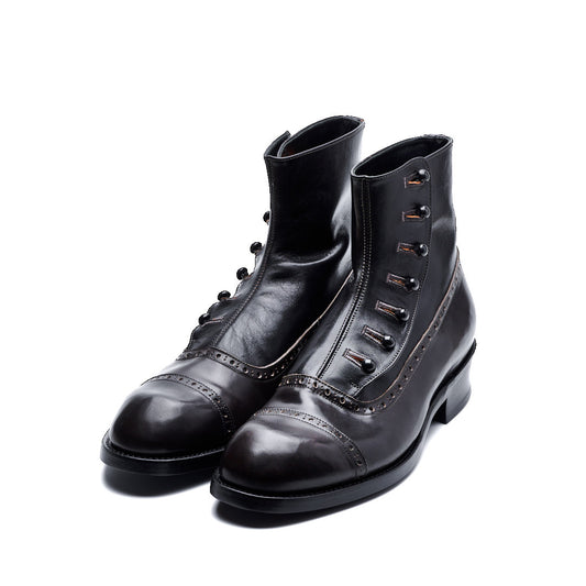 【受注オーダー／納期：2026年3月下旬】C-7039C　BUTTON BOOTS CORDOVAN GY/C