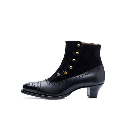 PC-5053　BUTTON HEEL BOOTS BL/BLS