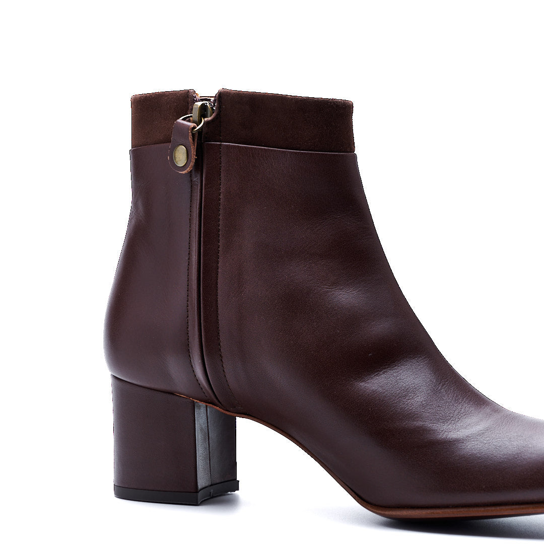 C-2367 TWO-TONE SIDE-ZIP BOOTS DBR – chausser online store